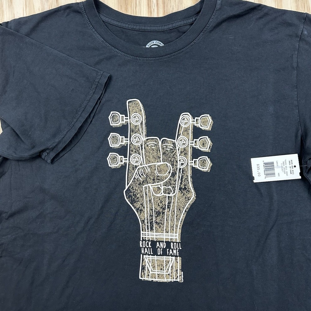 Rock & Roll Hall of Fame Head Bang T-Shirt Gray Men's Large NEW Short Sleeve